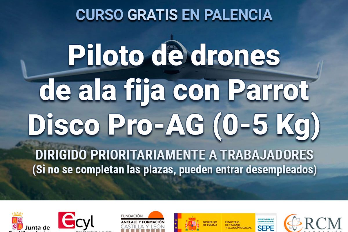 Curso gratis en Palencia de PILOTO DE DRONES para trabajadores