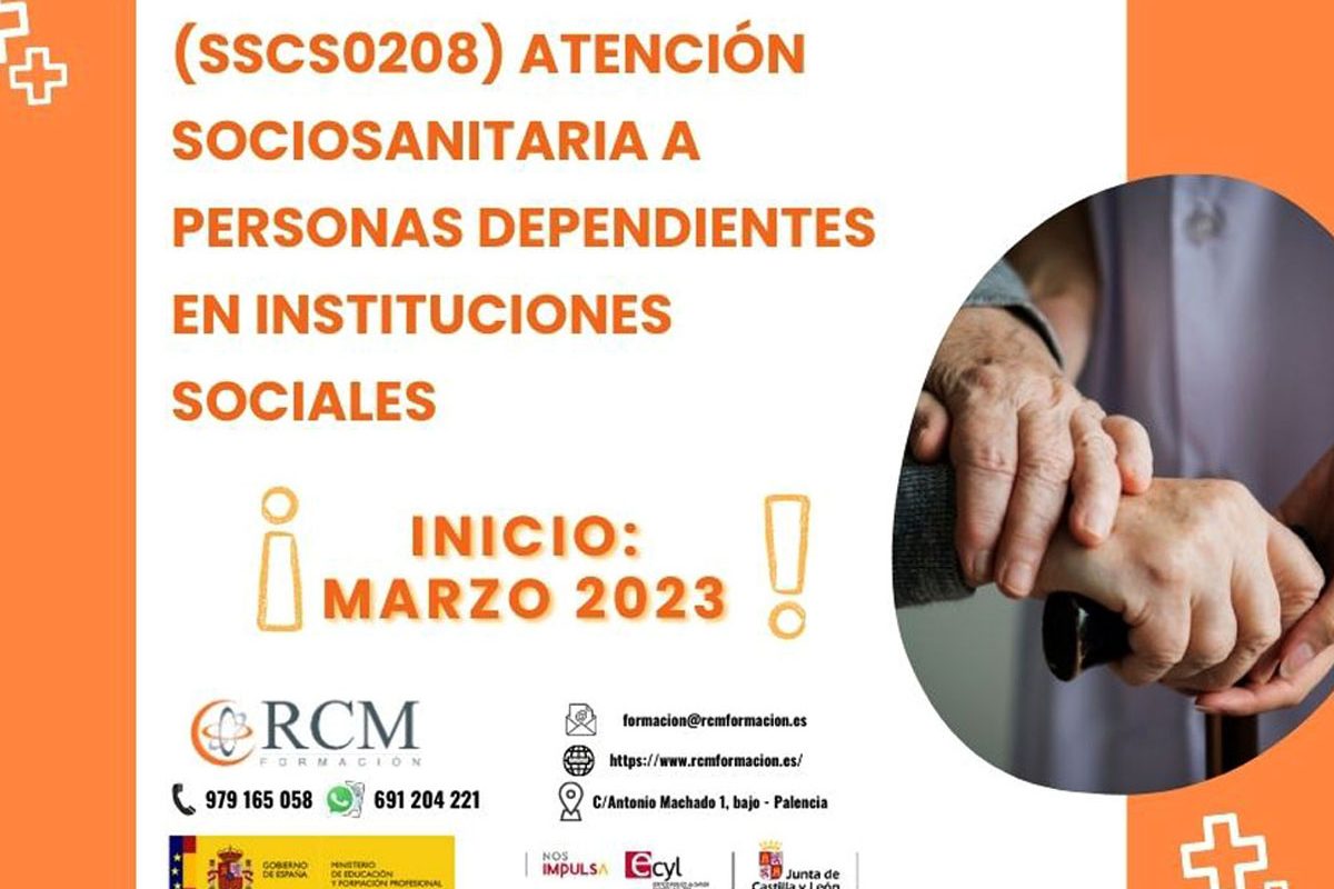 Curso de atención sociosanitaria en Palencia gratis para desempleados