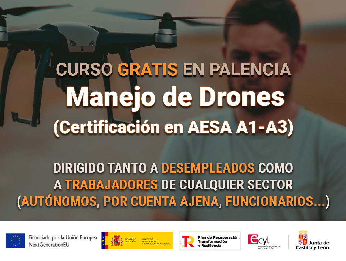 Curso gratis en Palencia de Manejo de Drones (Certificación en AESA A1-A3)